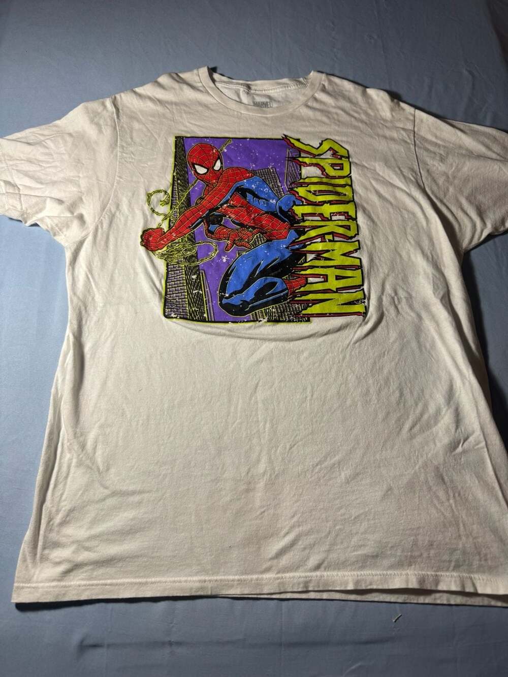 Marvel Spider-Man Men's White Graphic T-Shirt XL